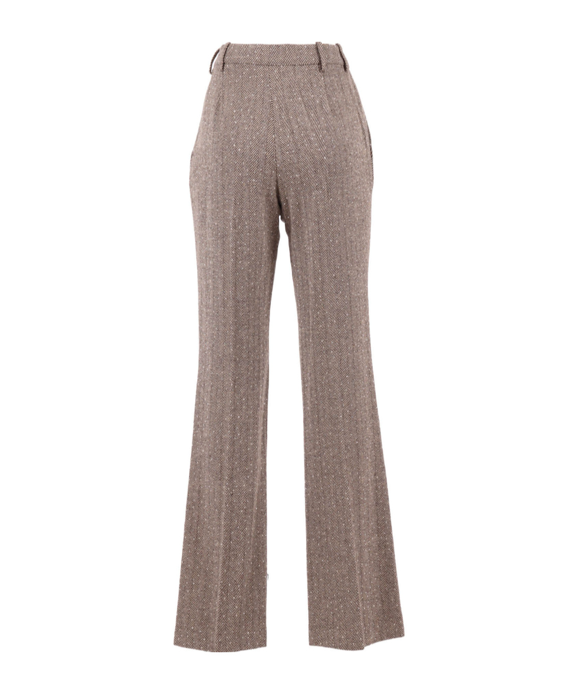 Ermanno Scervino Tailored Straight-leg Pants In Smooth Polyester In Brown