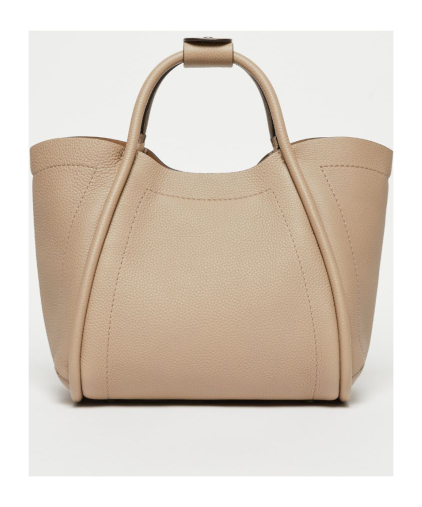Max Mara Logo Plaque Top Handle Bag In Nude