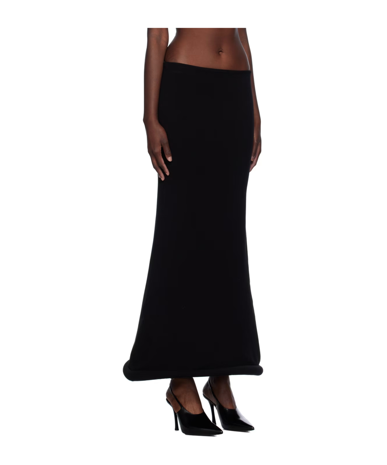 Jean Paul Gaultier Black 'the Knit 3d' Maxi Skirt In Black