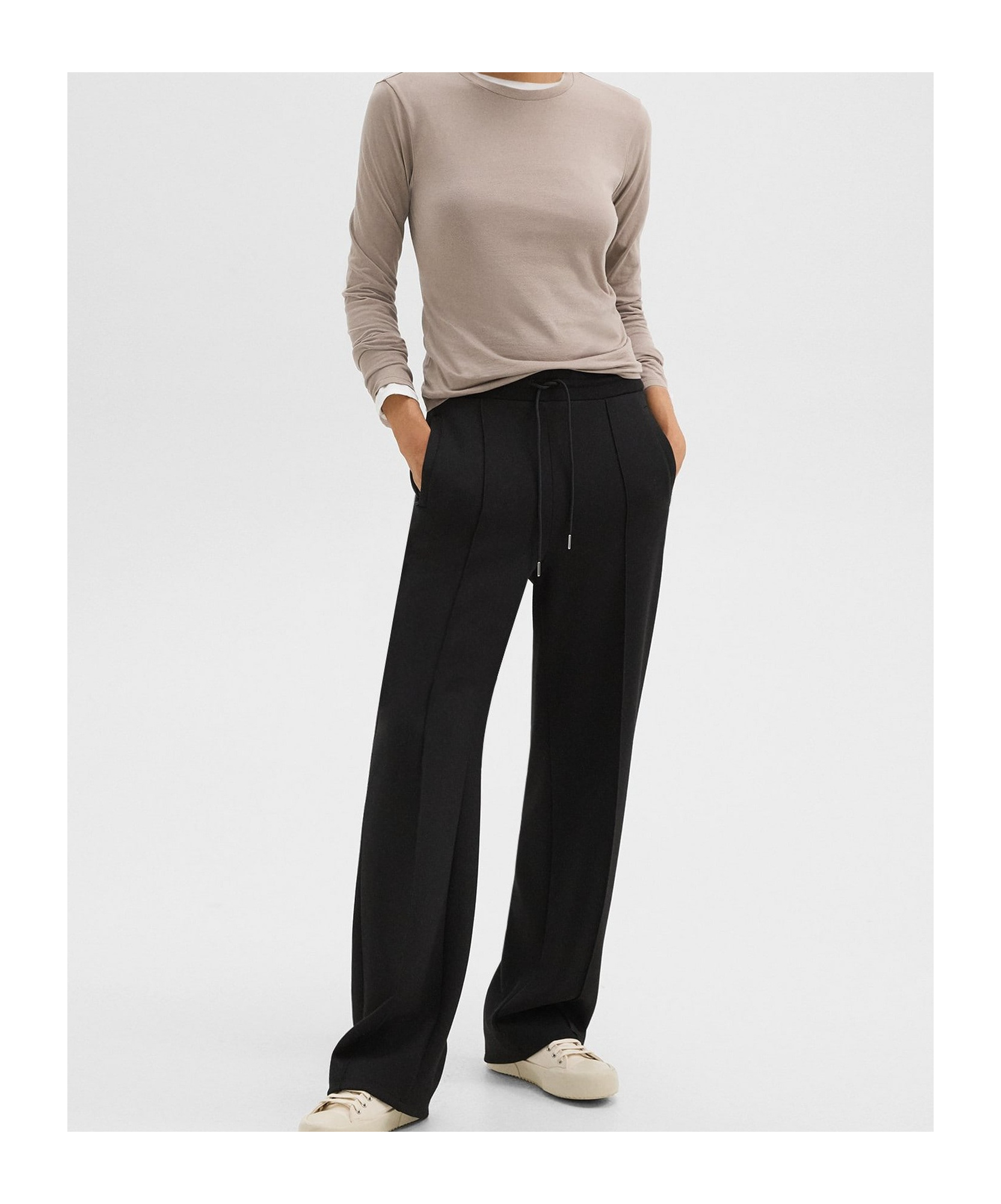 Theory Double-sided Knitted Sweatpants In Black