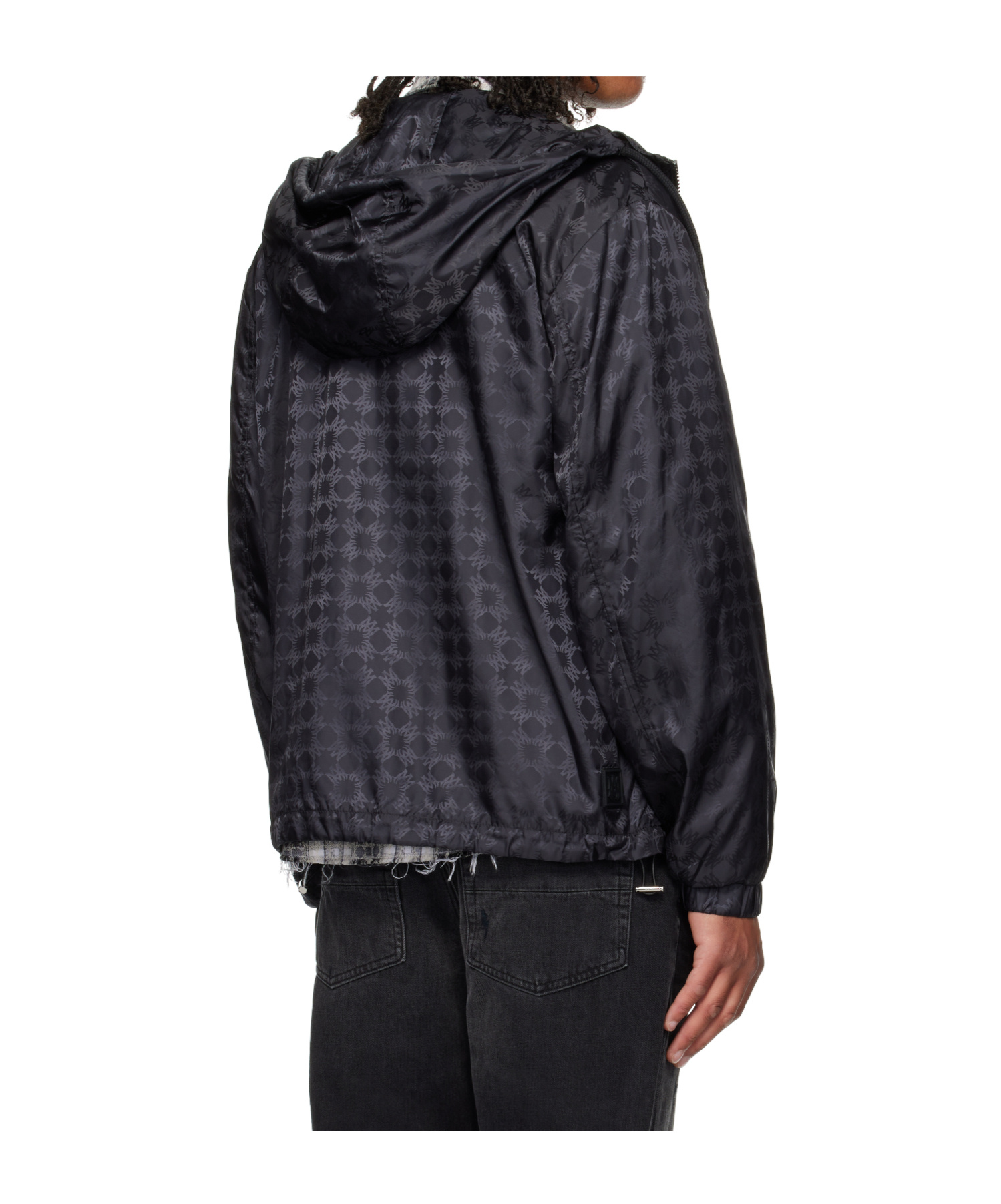 Amiri Ma Quad Monogram Hooded Jacket In Black