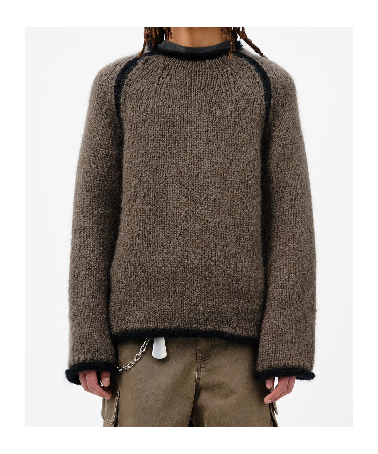 Our Legacy Soft Durable Knitwear Contrast Trim In Brown