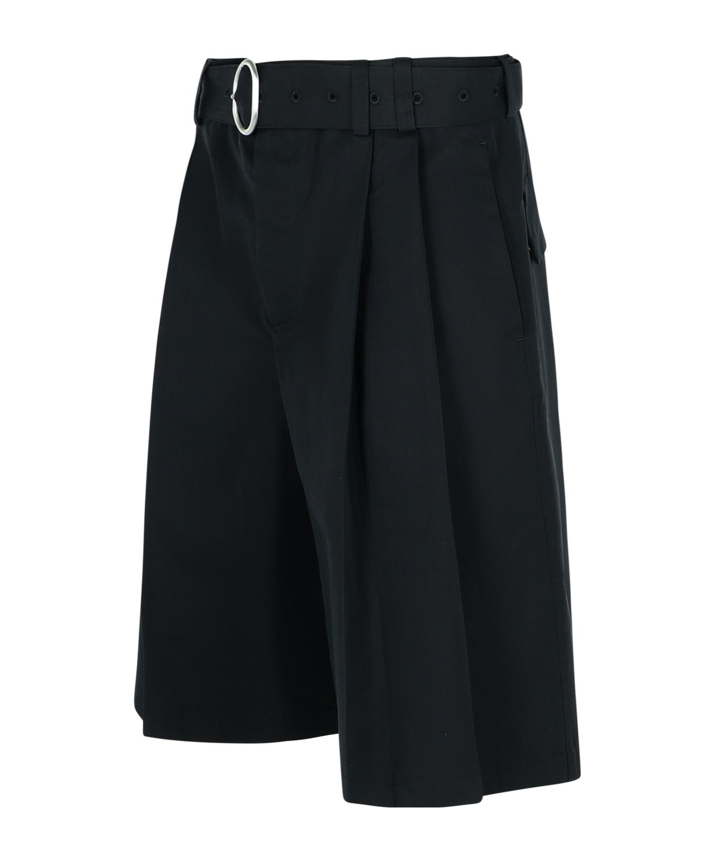 Jil Sander Gabardine Bermuda Shorts In Black