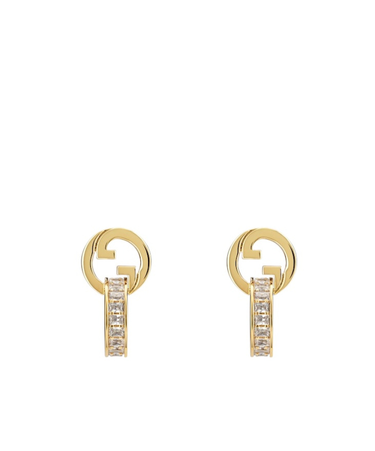 Gucci Blondie Intertwined Crystal Earrings In Gold