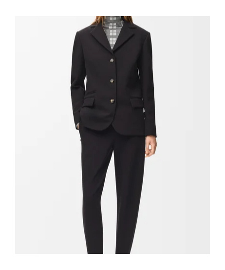 Loewe Wool-blend Single-breasted Blazer In Black