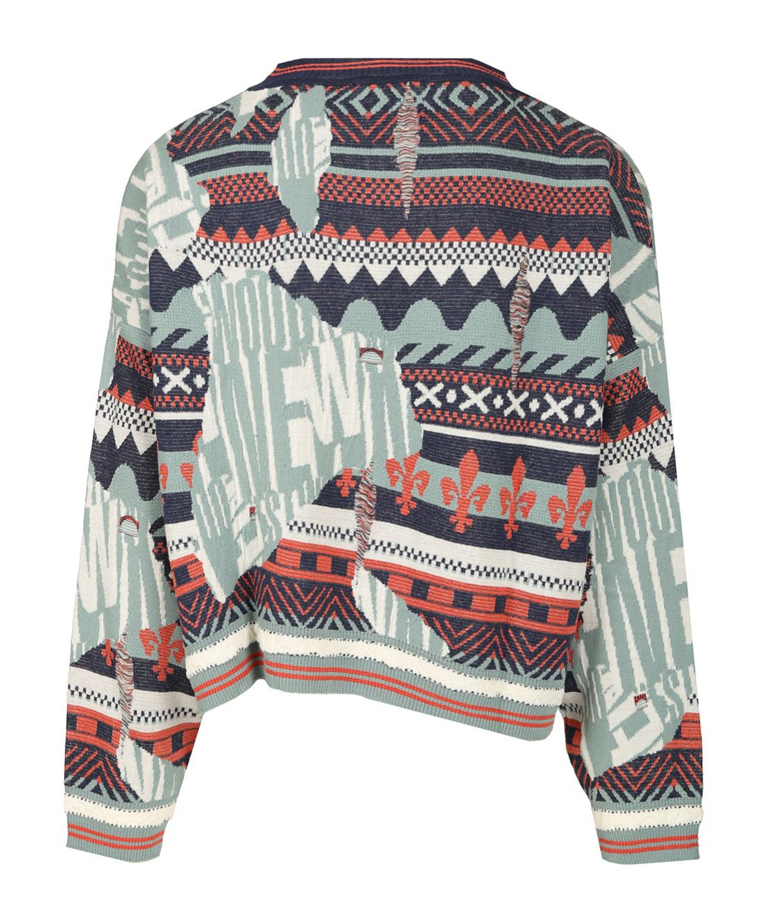 Vivienne Westwood Broken Fair Isle Jumper Linen Wool Blend M/l Unisex In Multi