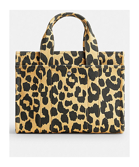 Coach Leopard Cargo 26 Tote Bag In Black