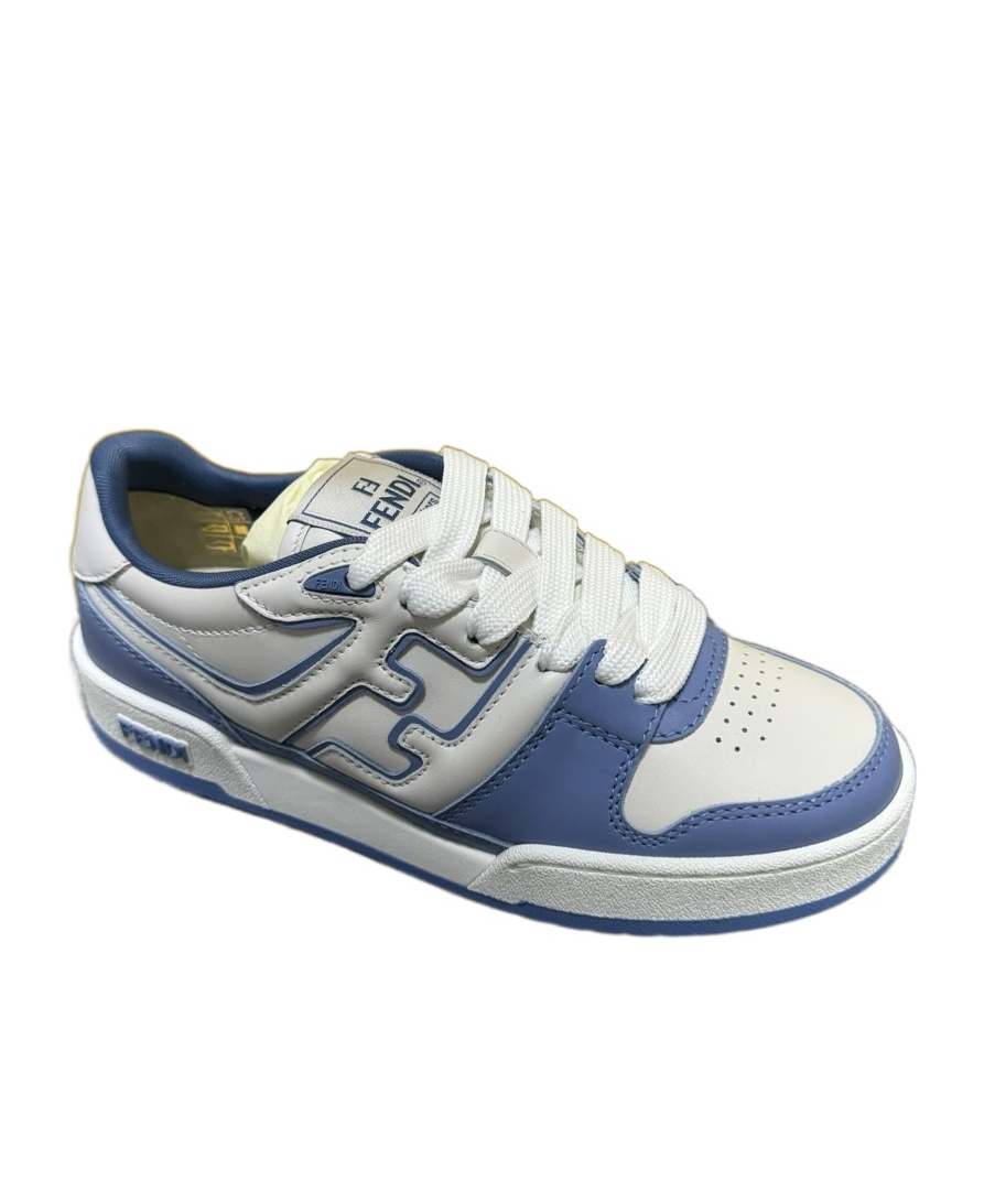 Fendi Flat Sole Calfskin Paneled Sneakers In Multi