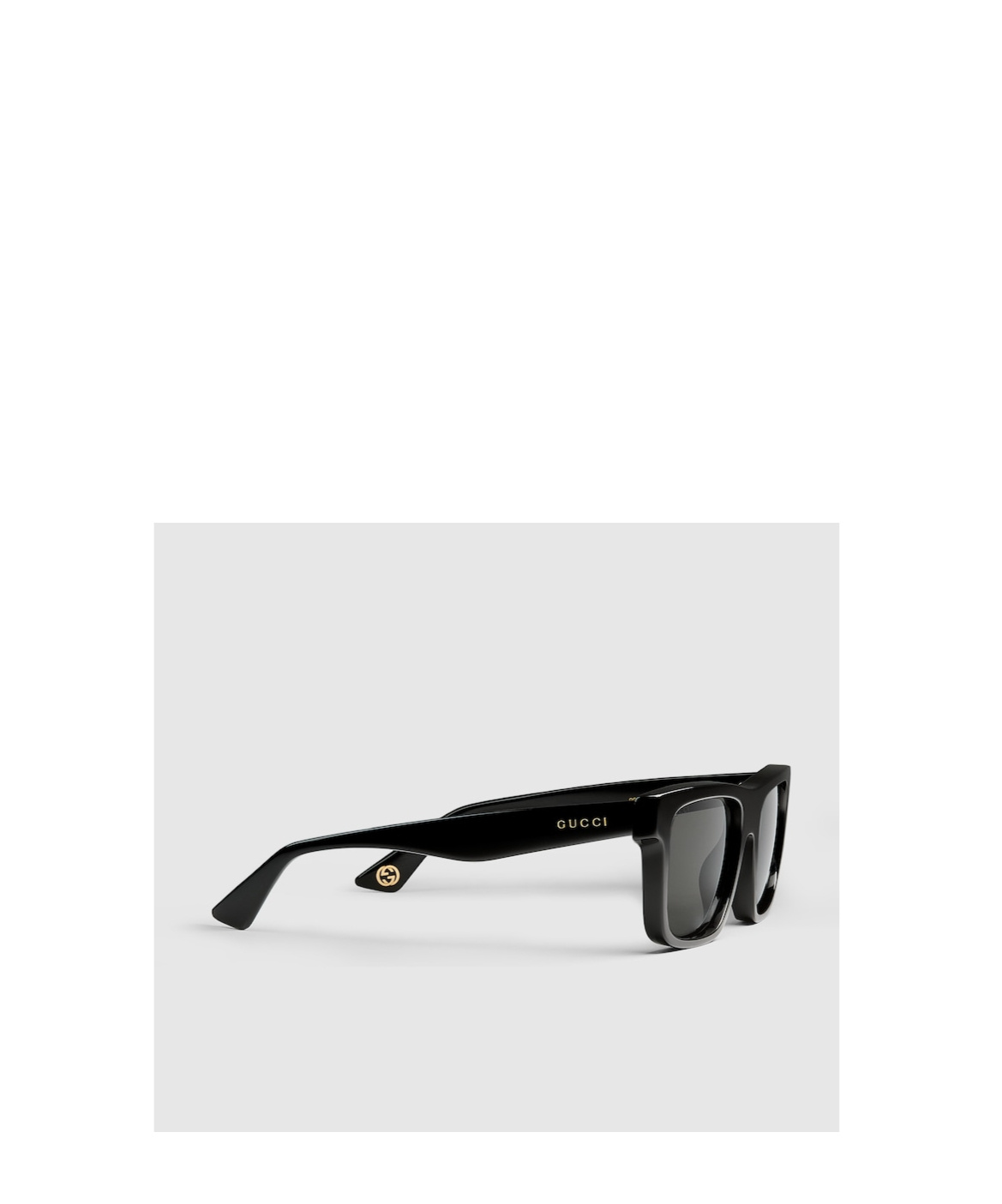 Gucci Engraved-logo Square-frame Sunglasses In Gray