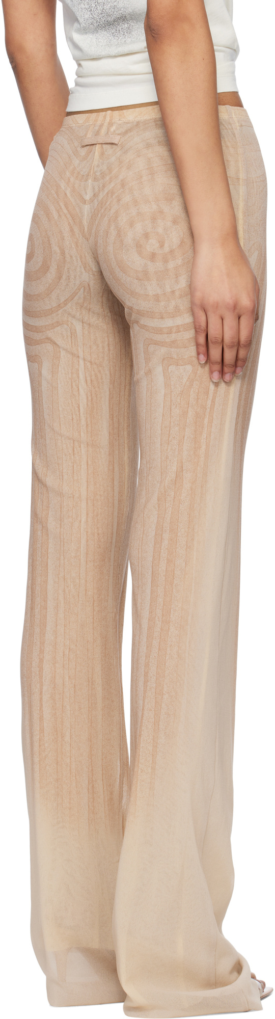 Jean Paul Gaultier Spiral-print Mesh Trousers