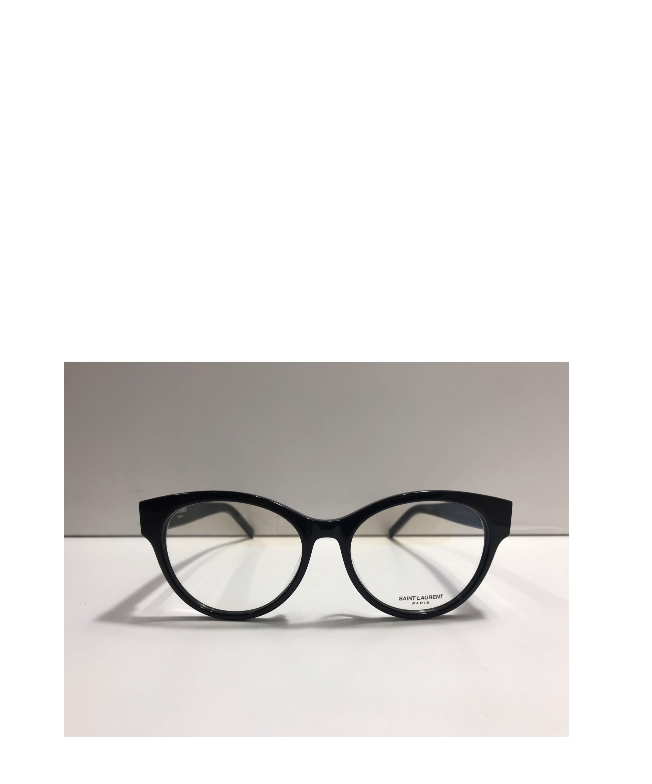 Saint Laurent Contrasting Thick Frame Flat Mirror In Black