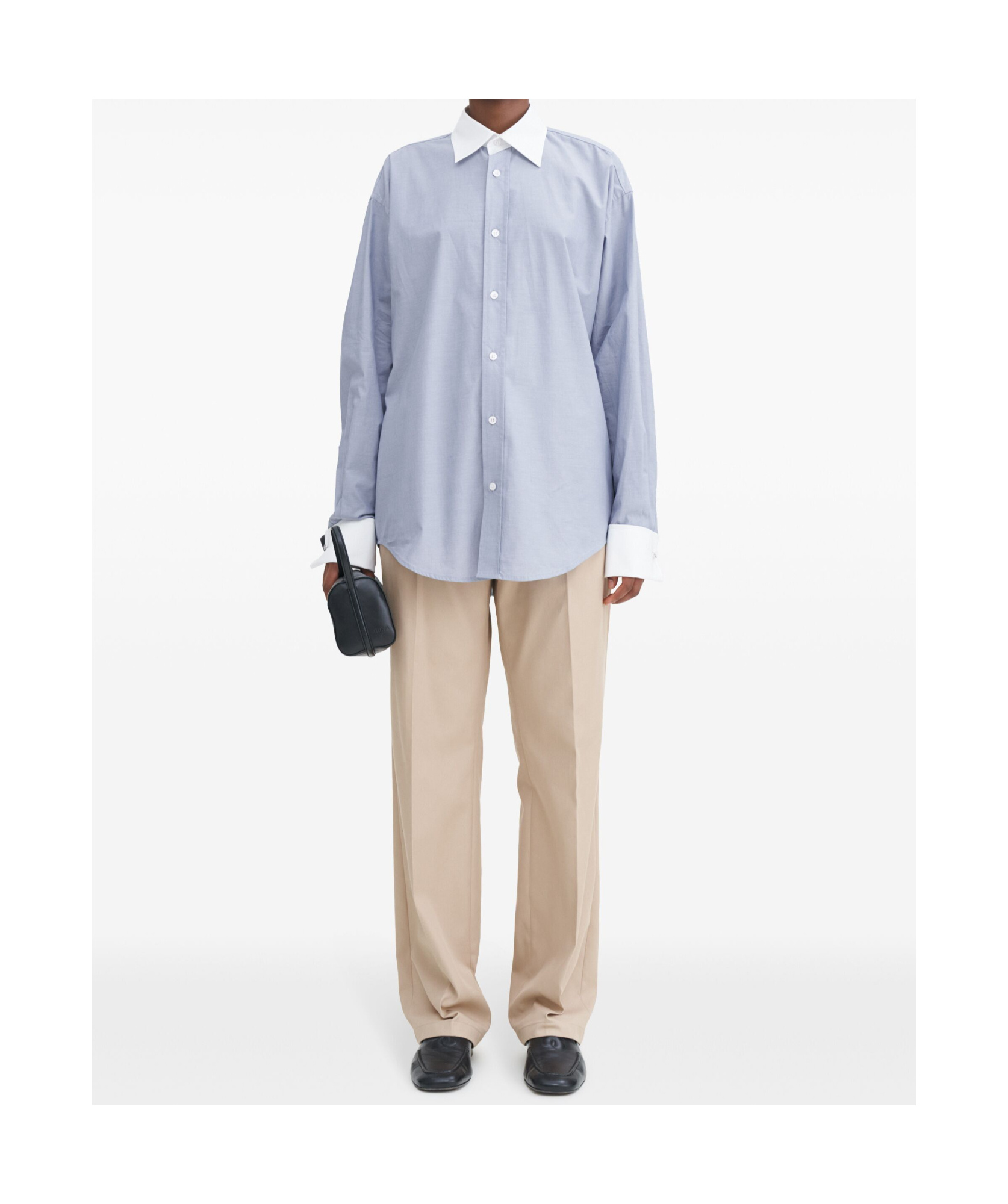 Filippa K Cotton Tuxedo Shirt In Gray