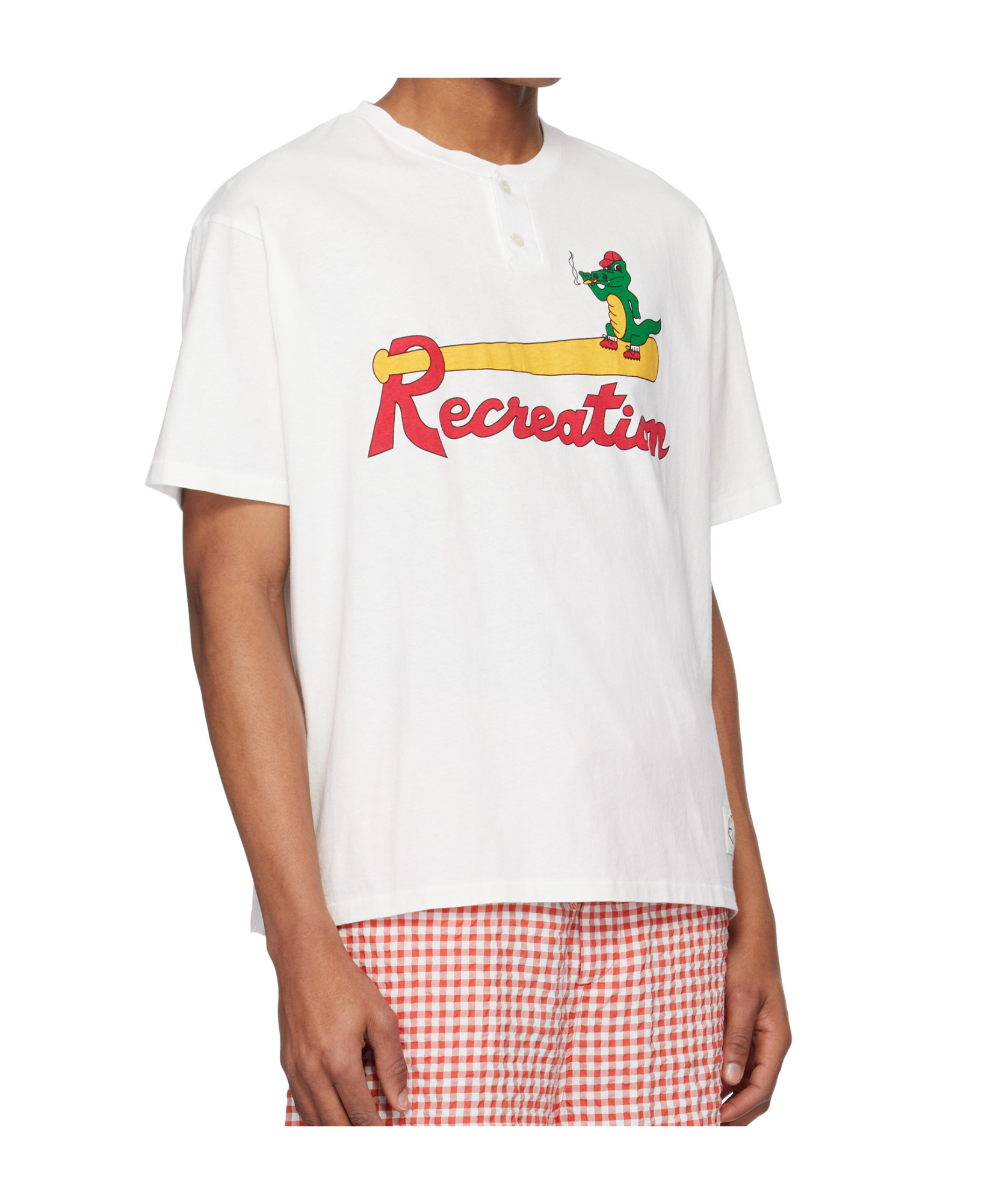 Bode Printed Cotton-jersey Henley T-shirt In White