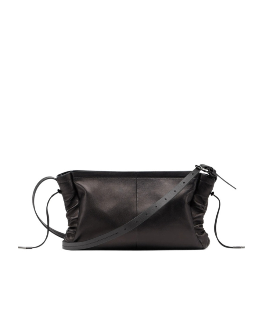 Maison Margiela Pleated Shoulder Bag In Brown