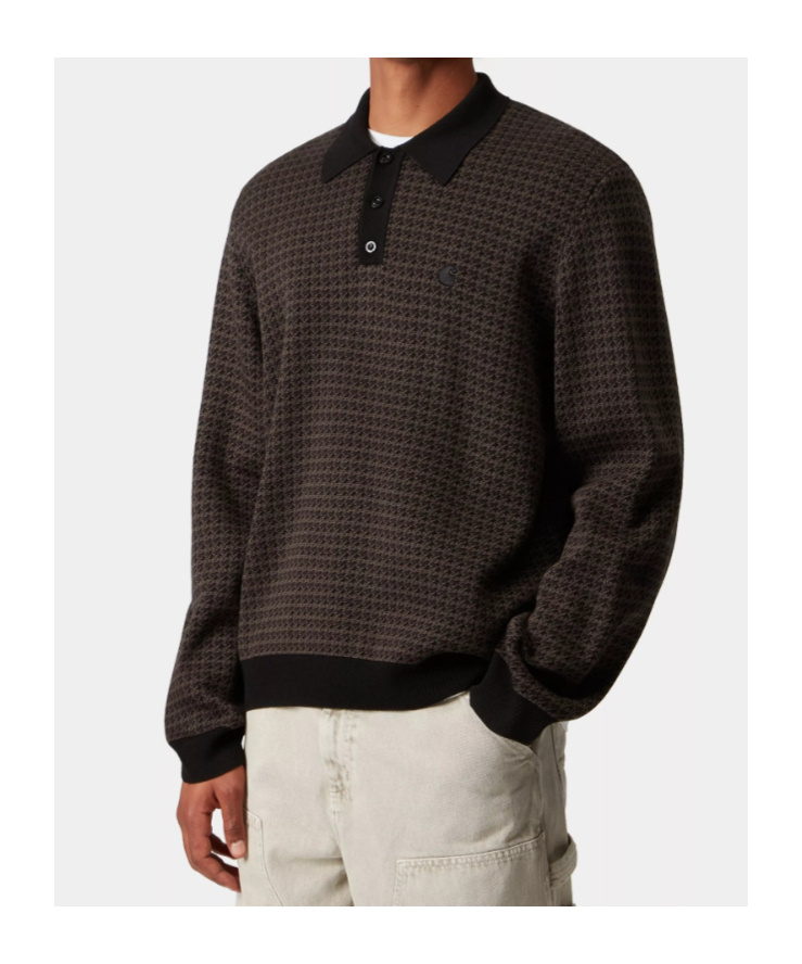 Carhartt L/s Lowis Polo In Gray