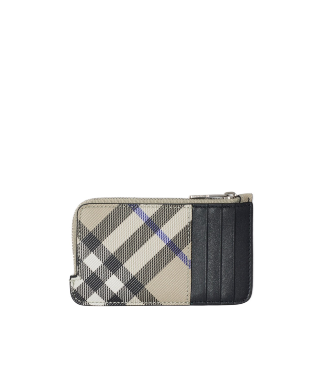 Burberry Check Double-compartment Wallet In Nude