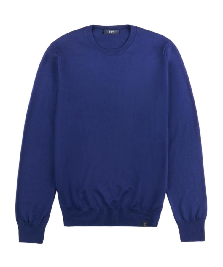 Fay Maglia Girocollo Sweater In Blue