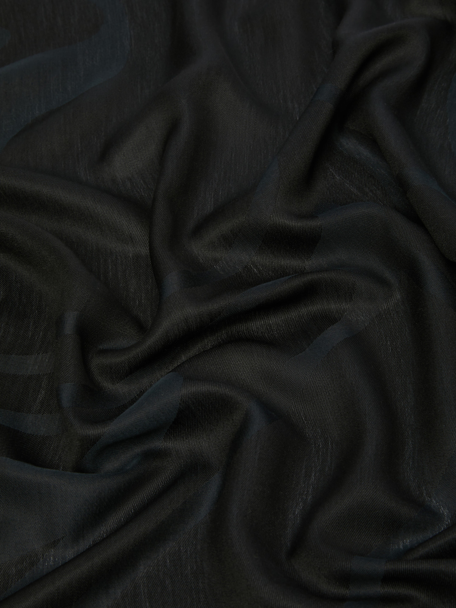 Max Mara Jacquard Silk And Cotton Stole In Black