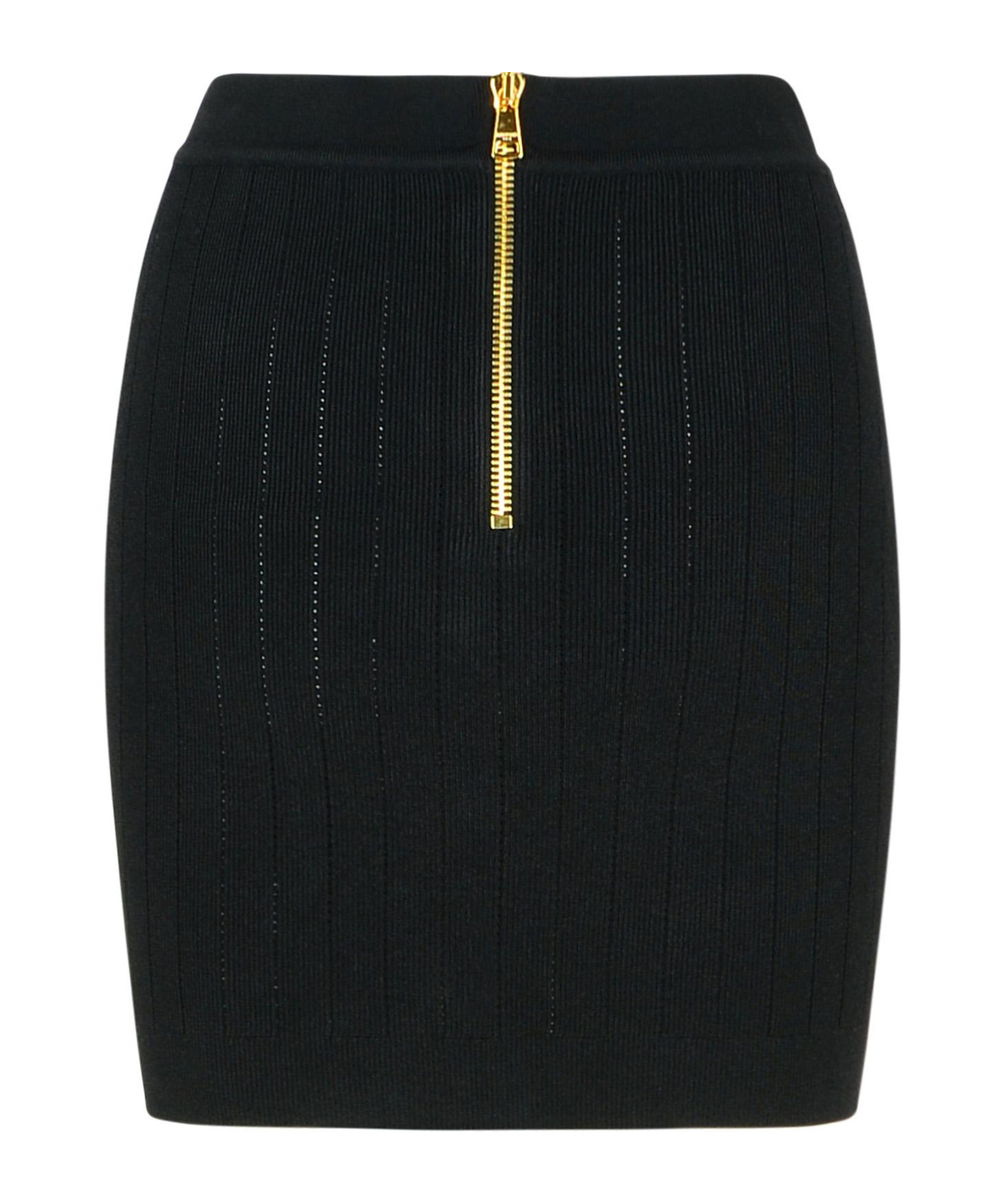 Shop Balmain Knit Skirt With Buttons In Black