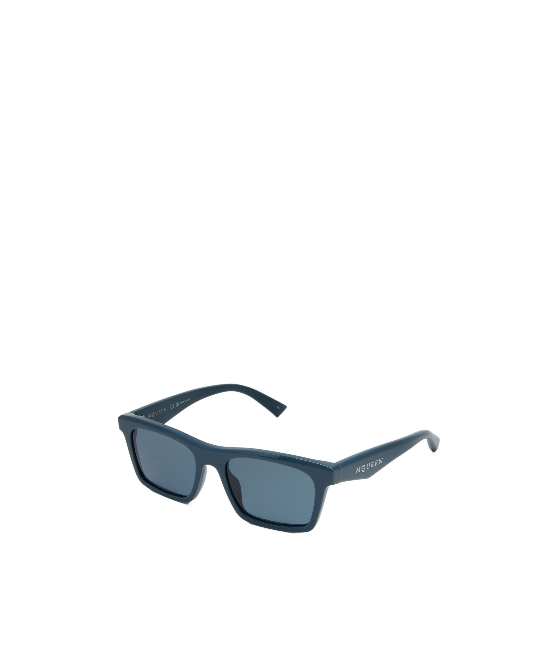 Alexander Mcqueen Mcqueen Logo Rectangular Sunglasses In Blue