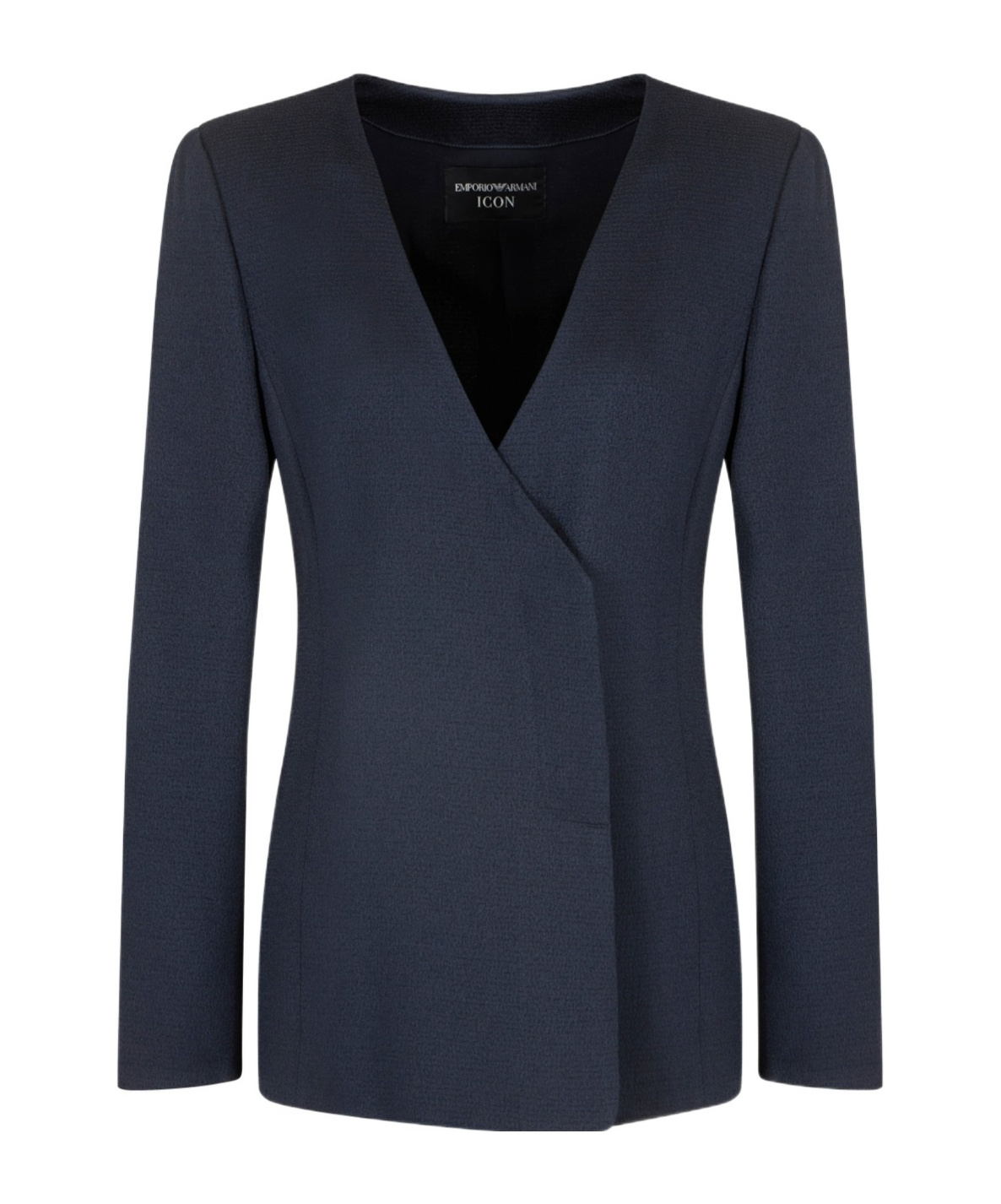 Emporio Armani V-neck Suit Coat In Black