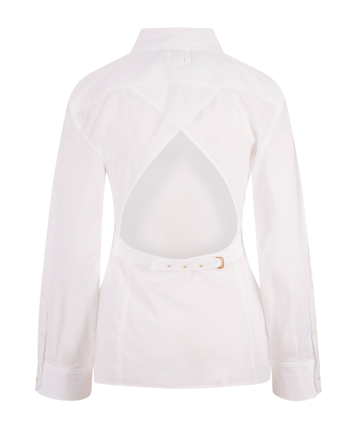 Jacquemus White Blouse With Cut-out Detail And Adjustable Waistband In White