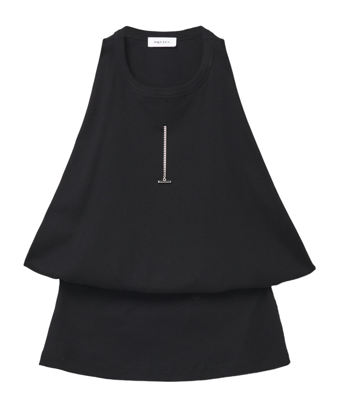 Alexander Mcqueen Chain-detail Draped Tank Top In Black