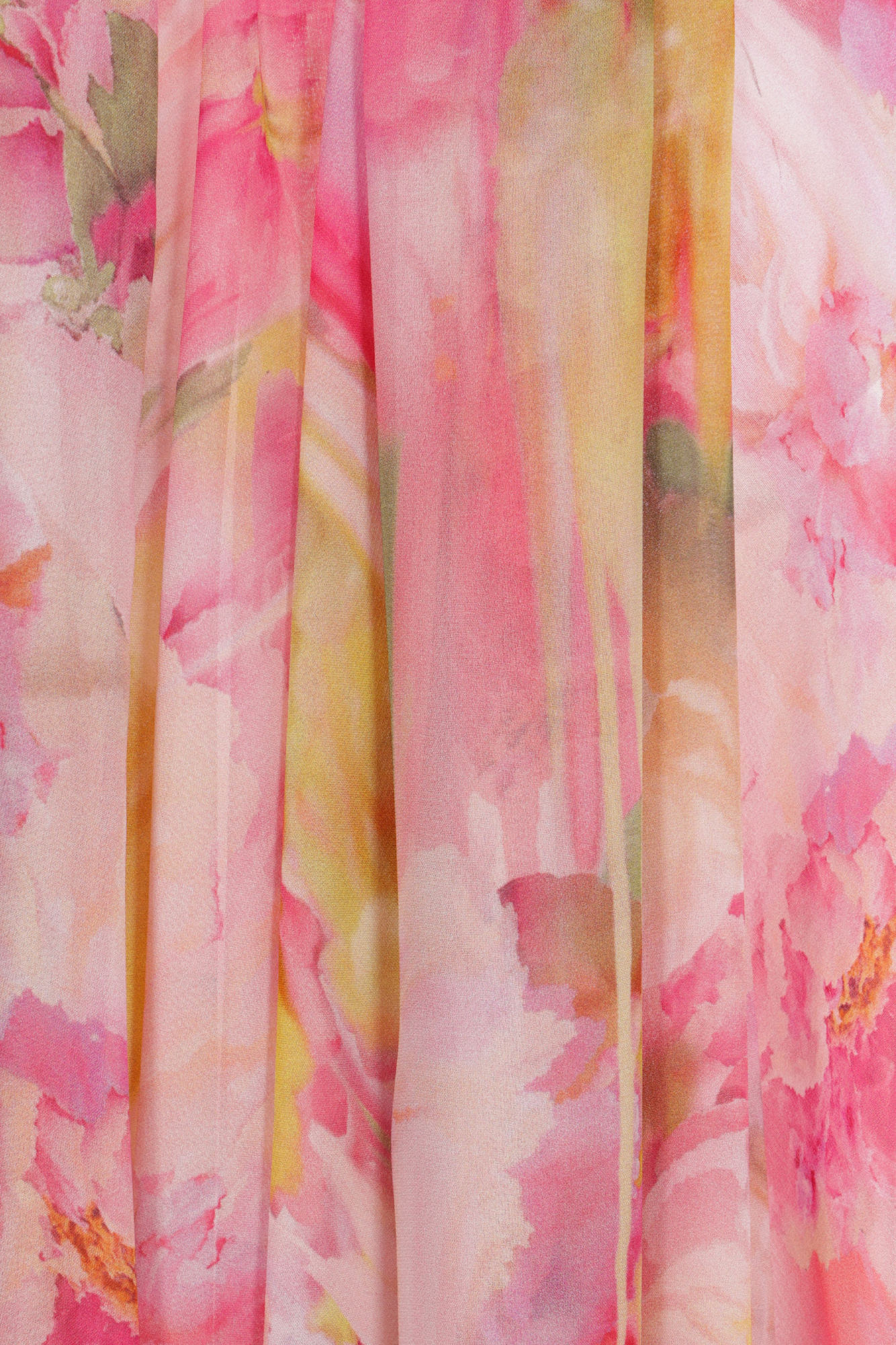 Blumarine Rose Printed Georgette Asymmetrical Shirt In Pink