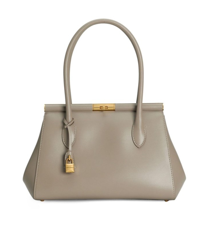 Dolce & Gabbana Marlene Everyday Shoulder Bag In Grained Leather In Nude
