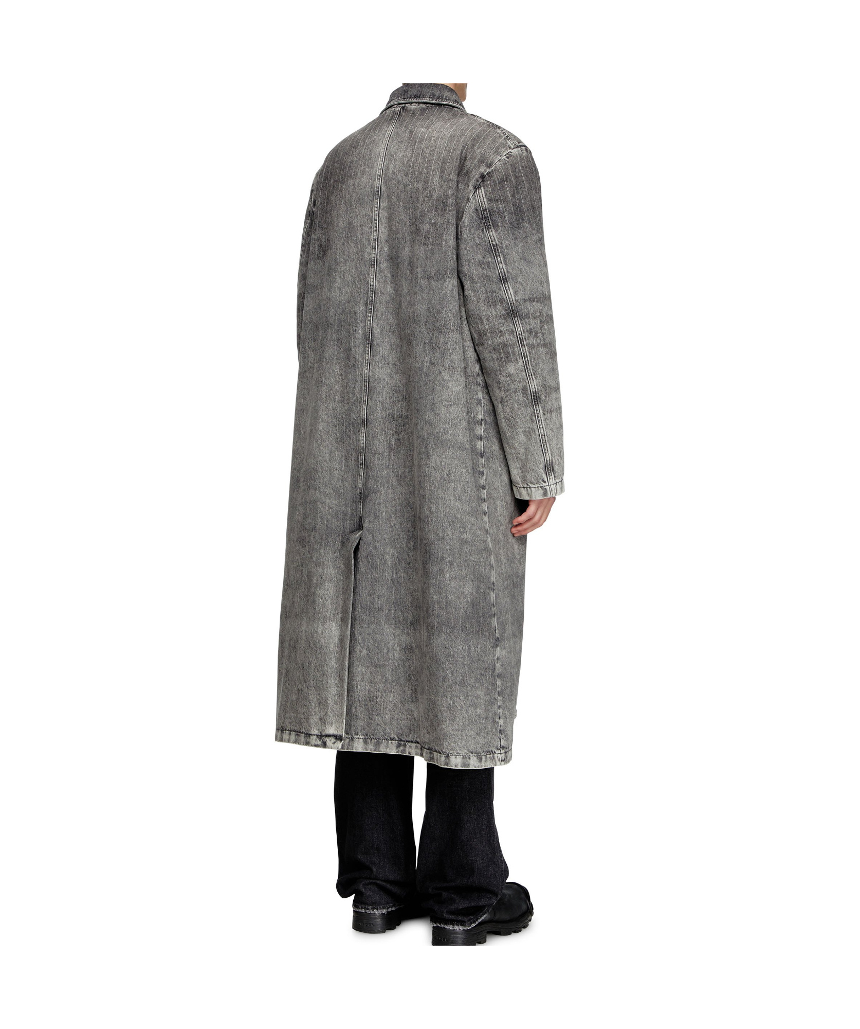 Diesel D-jack-s1 Single-breasted Coat In Gray