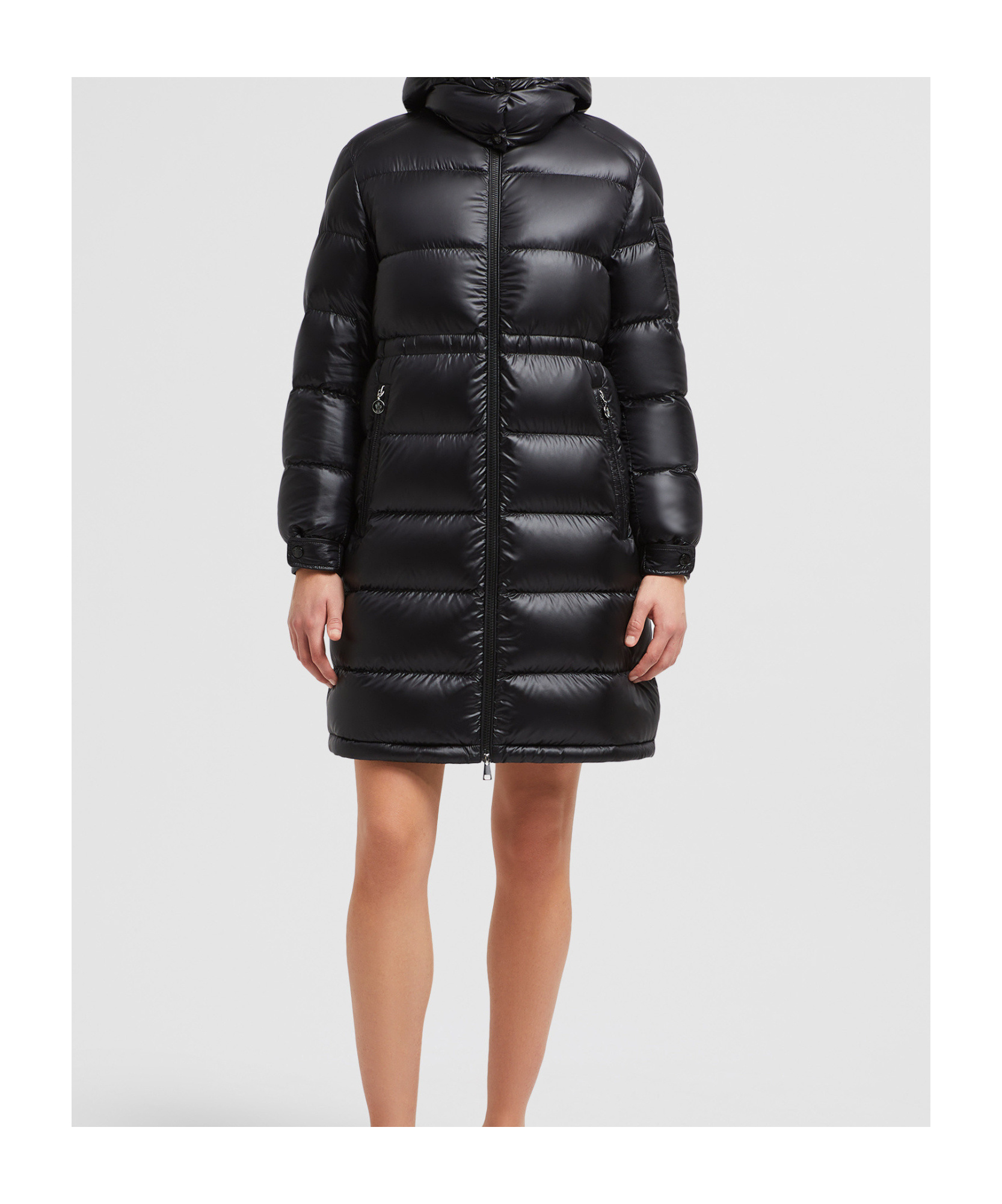 Shop Moncler Meillon Hooded Long Down Jacket In Black