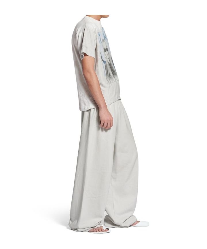 Balenciaga Nicole Printed Jersey T-shirt In Dirty White