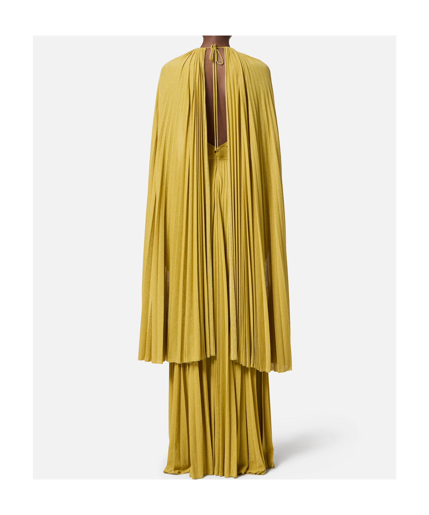 Elisabetta Franchi Lulex Knitted Red Carpet Dress In Yellow