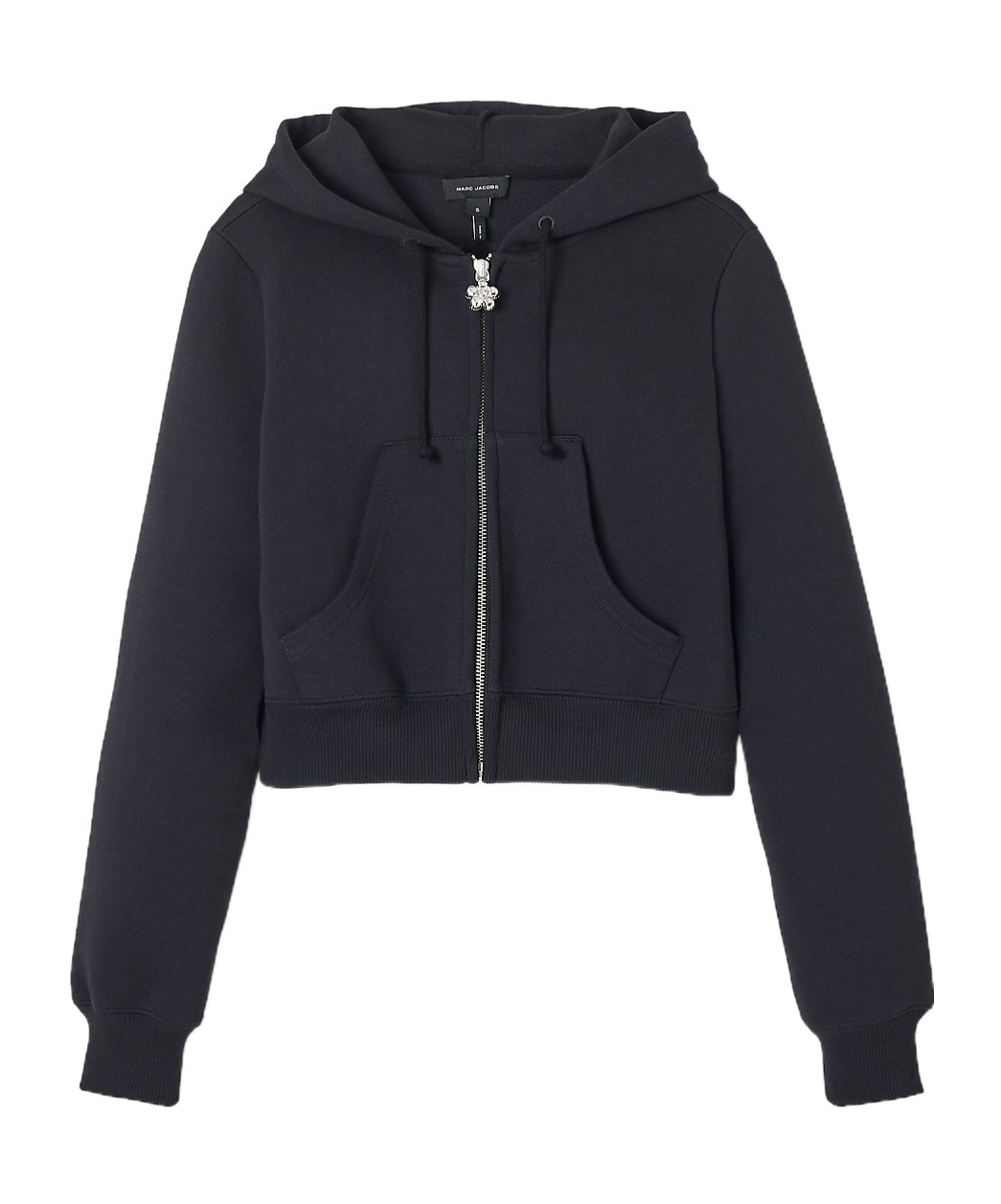 Marc Jacobs Black Charm Cropped Hoodie In Black