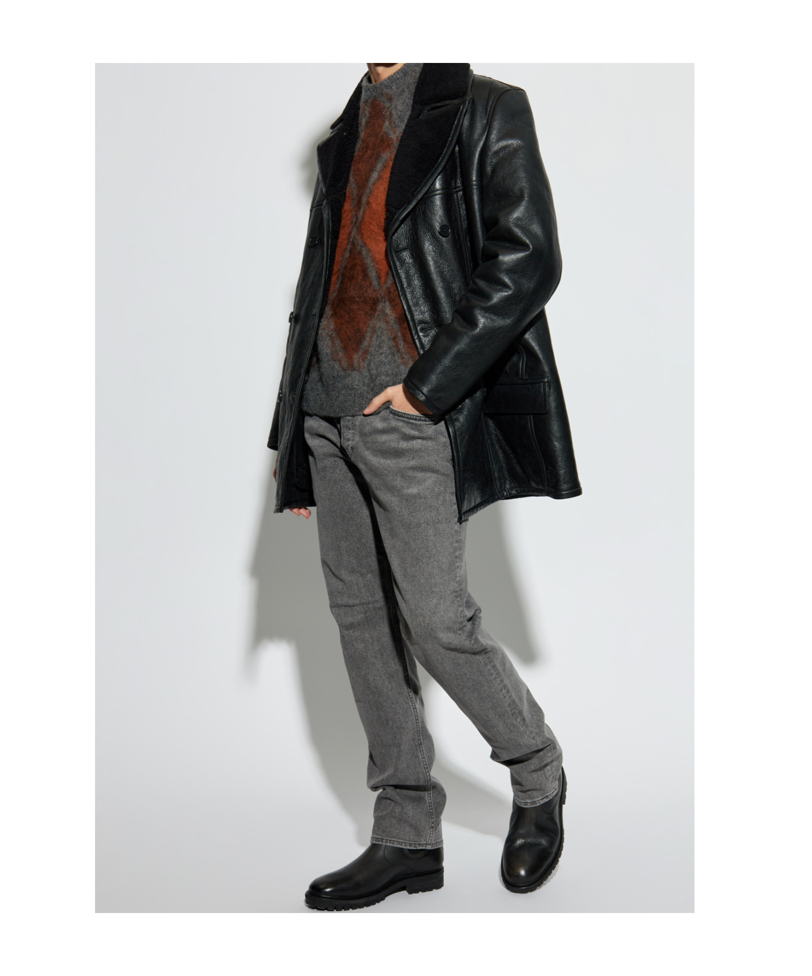 Allsaints Double-breasted Coat In Black