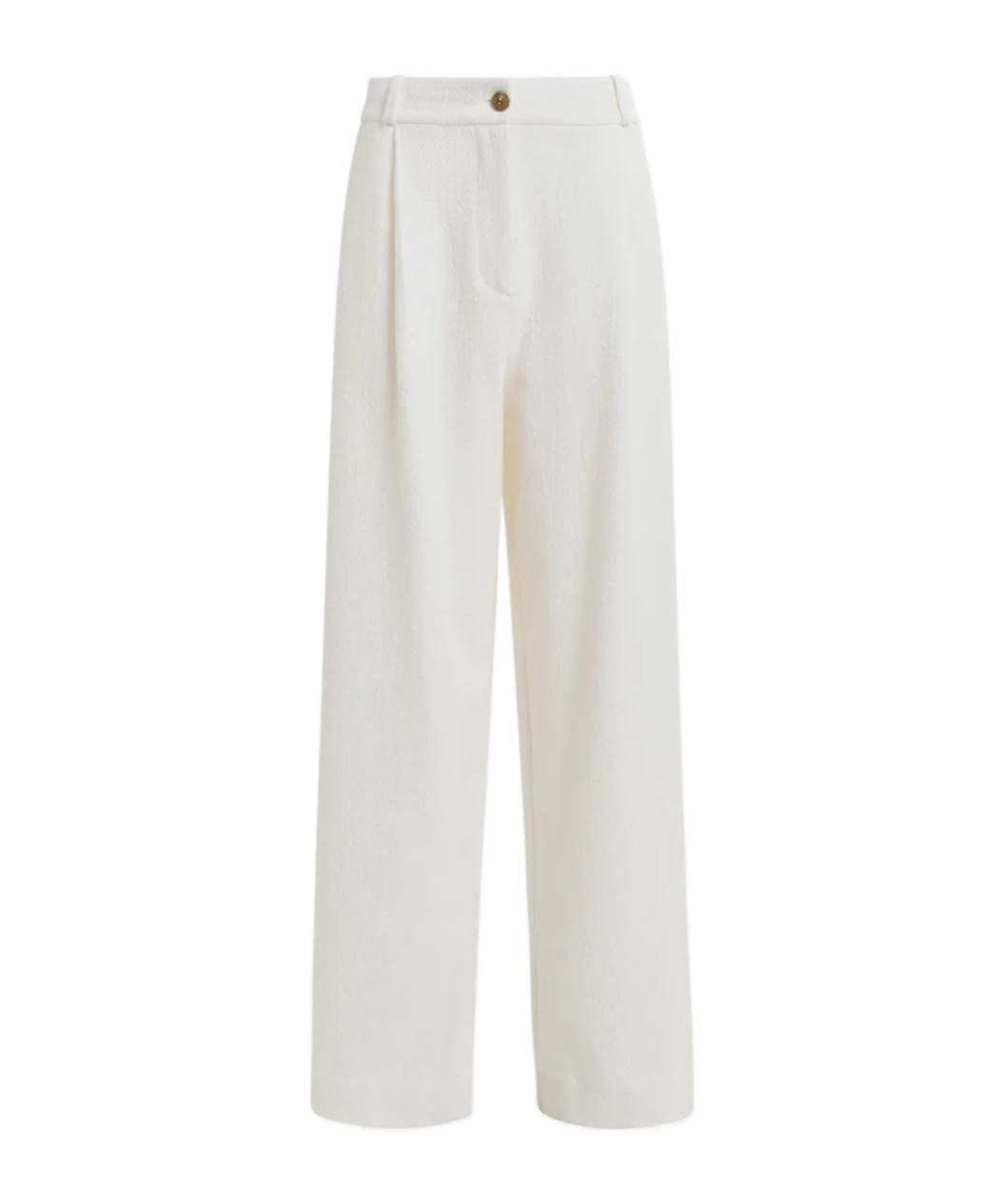 Essentiel Antwerp White Organic Cotton Blend Wide-leg Pants