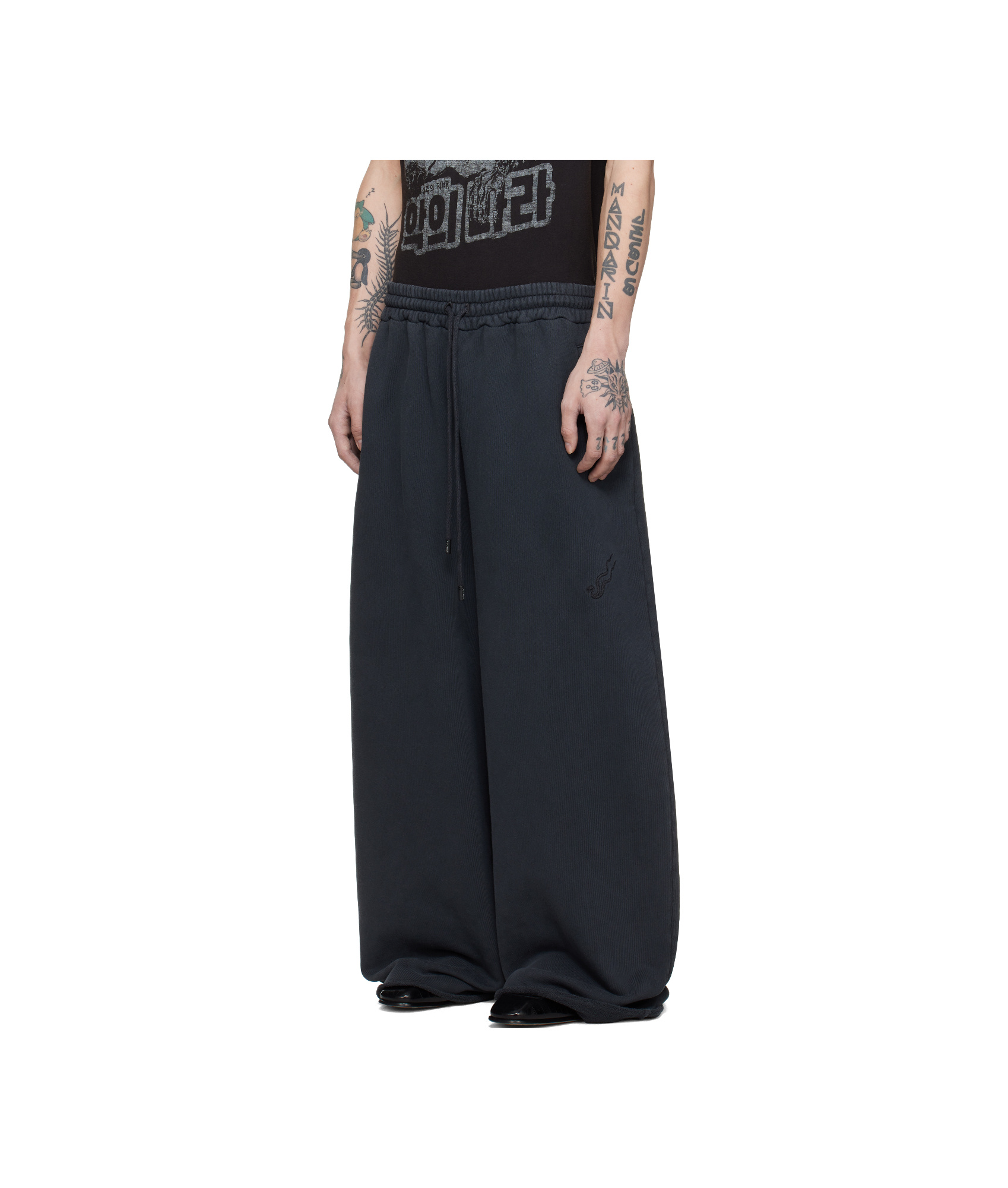 Lu'u Dan Black Raw-cut Bontan Sweatpants In Black