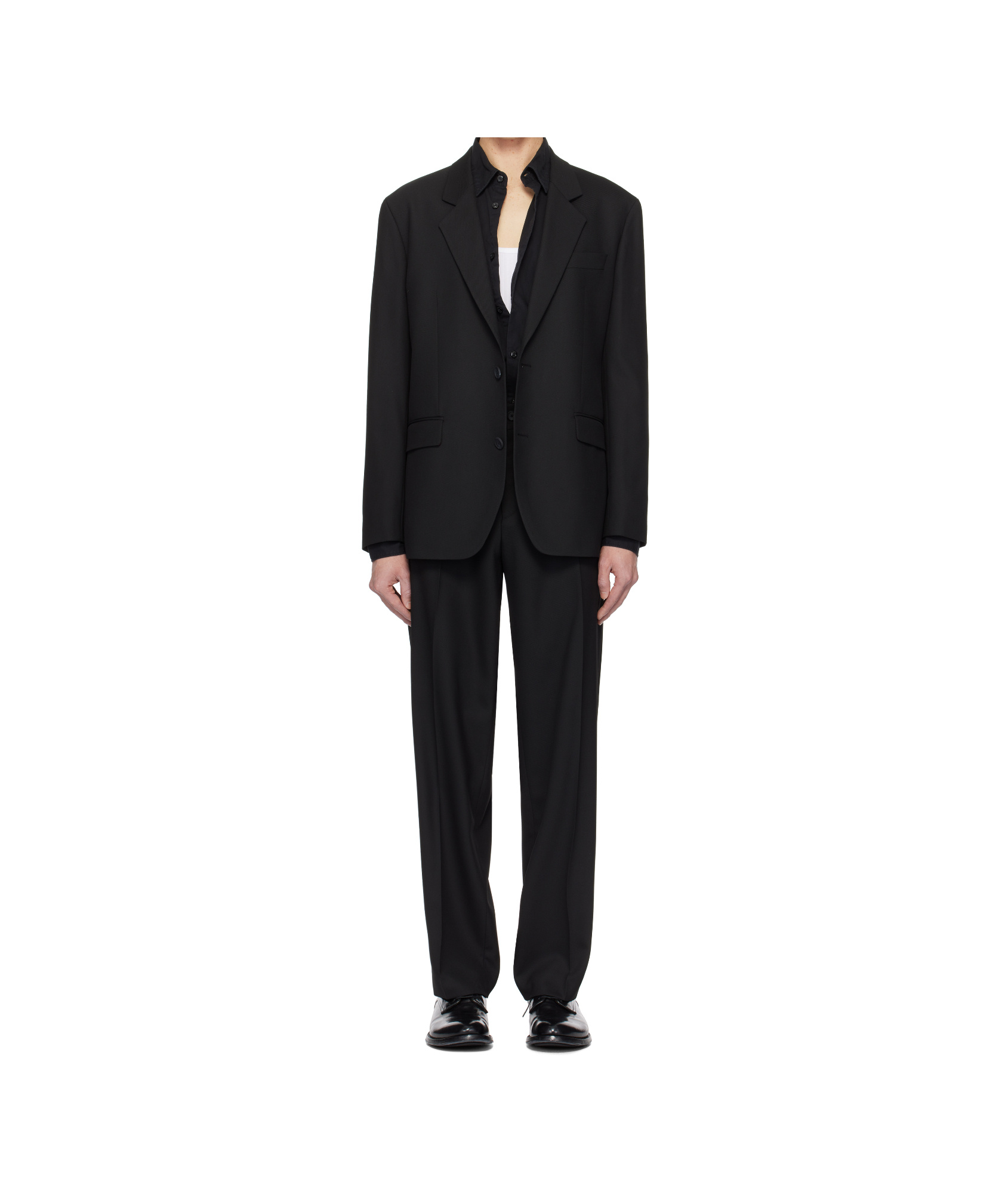 Hugo Boss Lapel Long Sleeve Suit In Black