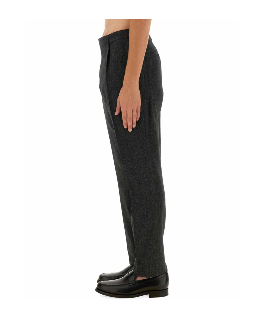 Lardini Straight Leg Trousers With Belt Loops In Black