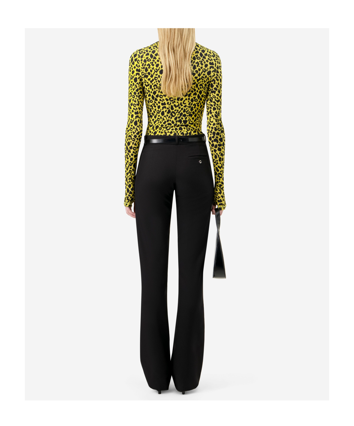 Coperni Leopard Print Turtleneck Sweater In Green