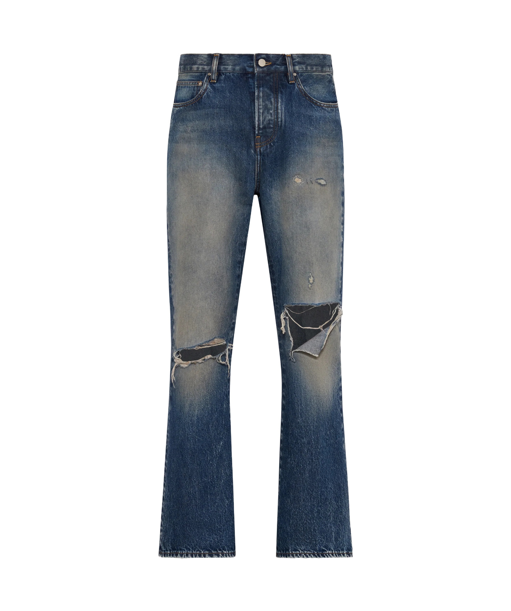 Amiri Slashed Boot Cut Jean In Blue