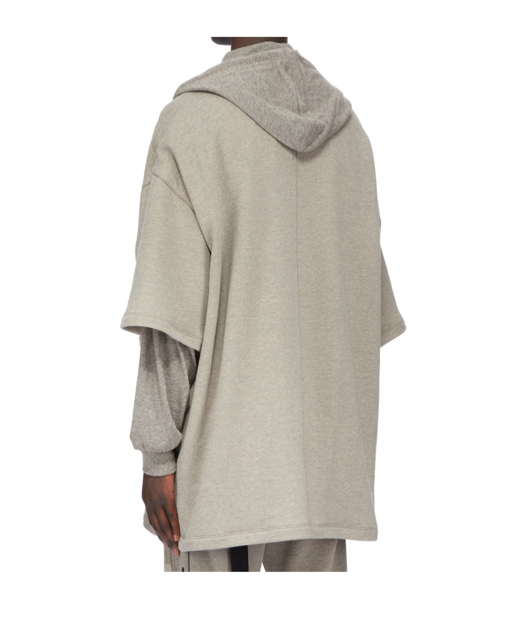 Rick Owens Drkshdw Double-layered Hoodie In Gray