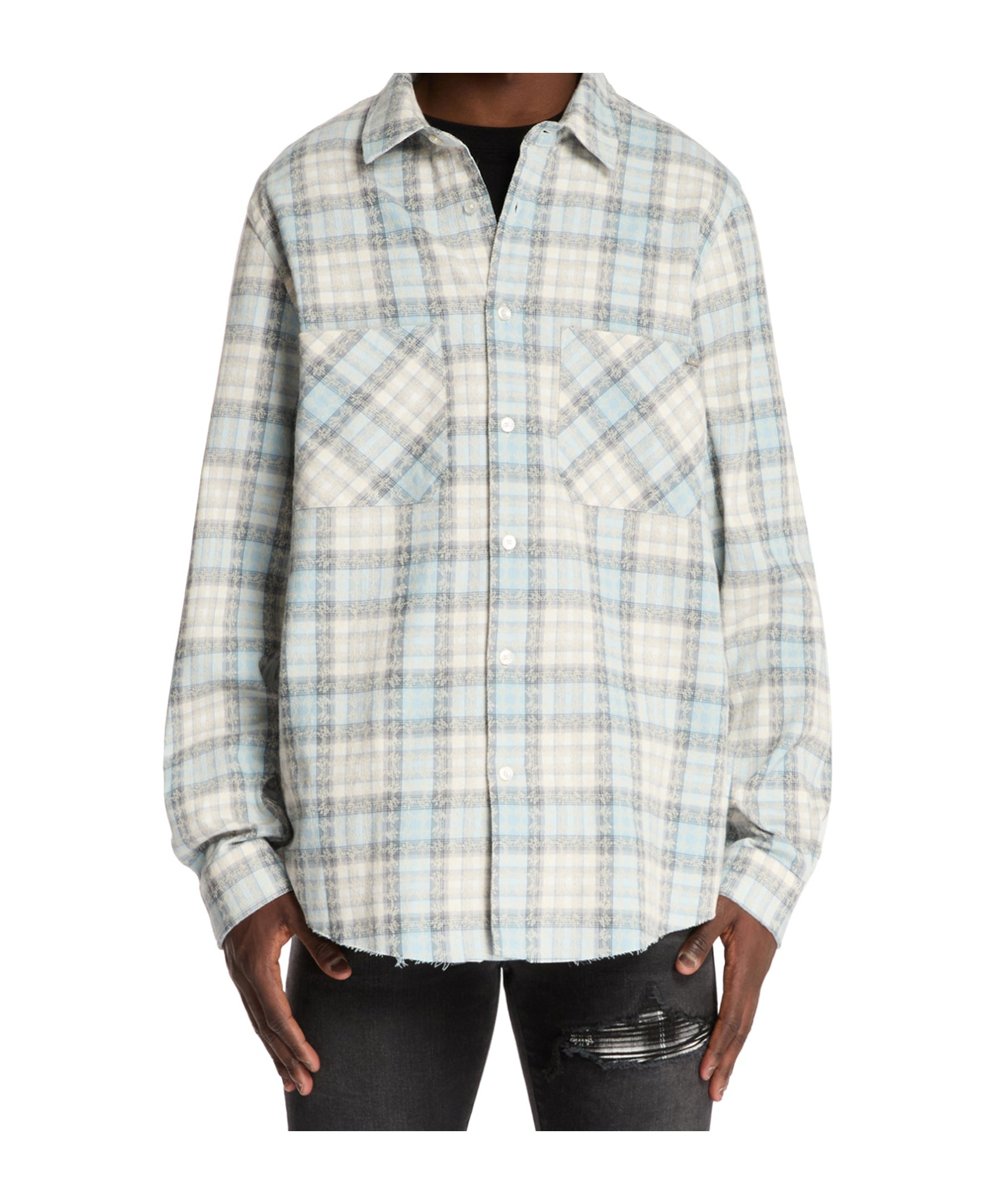 Amiri Classic Flannel Shirt In White