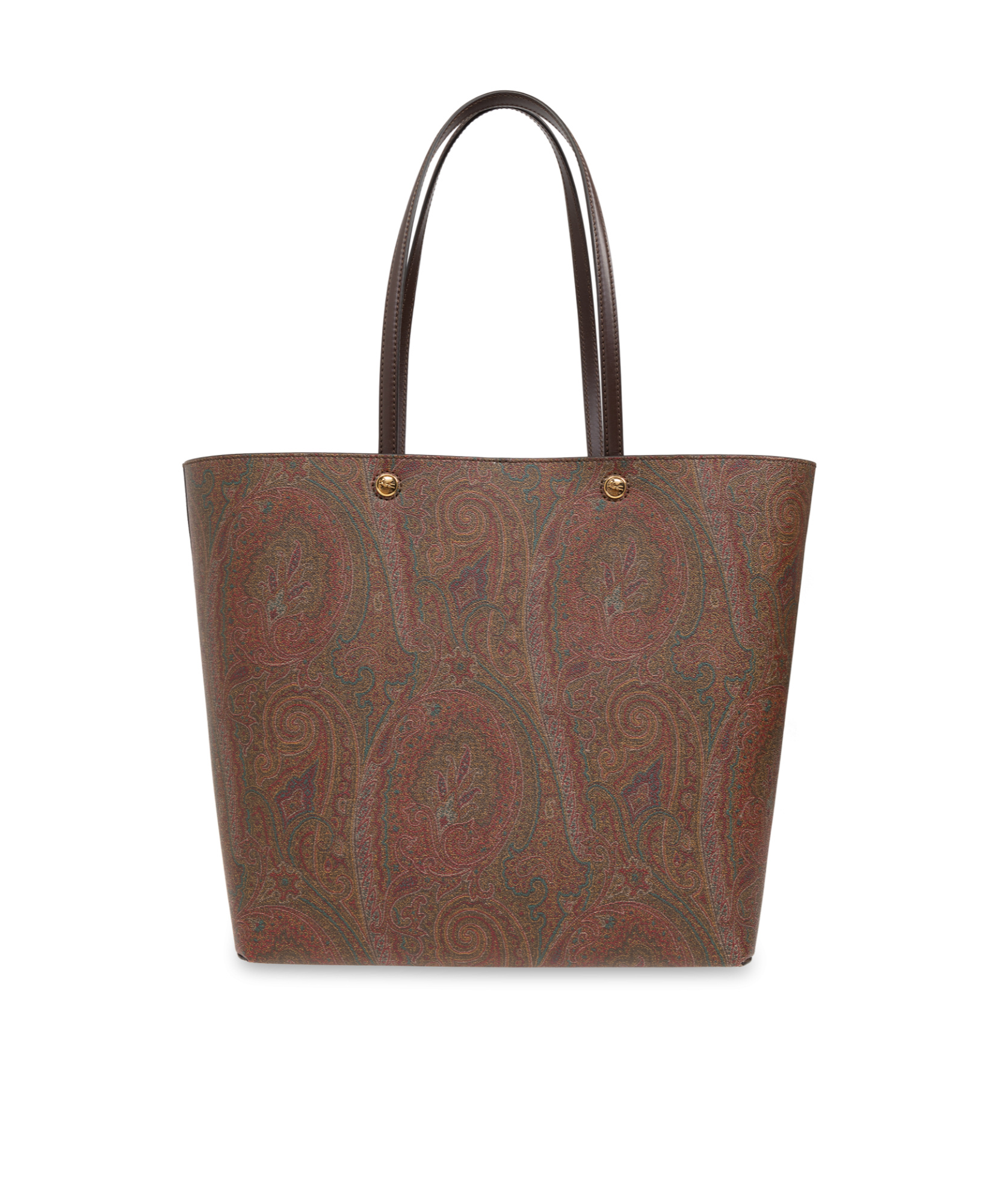 Etro Brown Shopper With All-over Jacquard Paisley Pattern In Brown