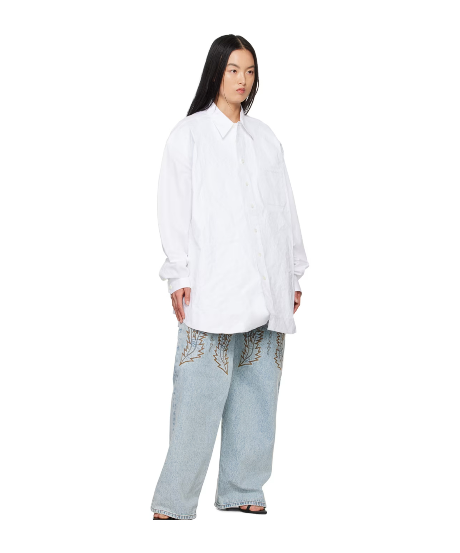 Y/project Srunched Long-sleeved Shirt In White