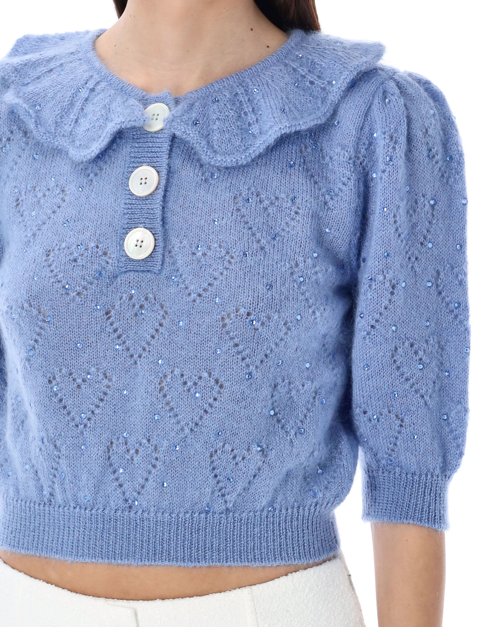 Alessandra Rich Hotfix Jumper In Blue