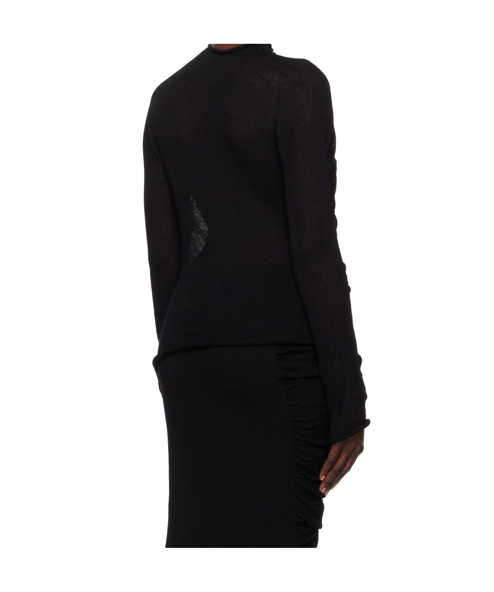 Issey Miyake Long Sleeve Sweater In Black