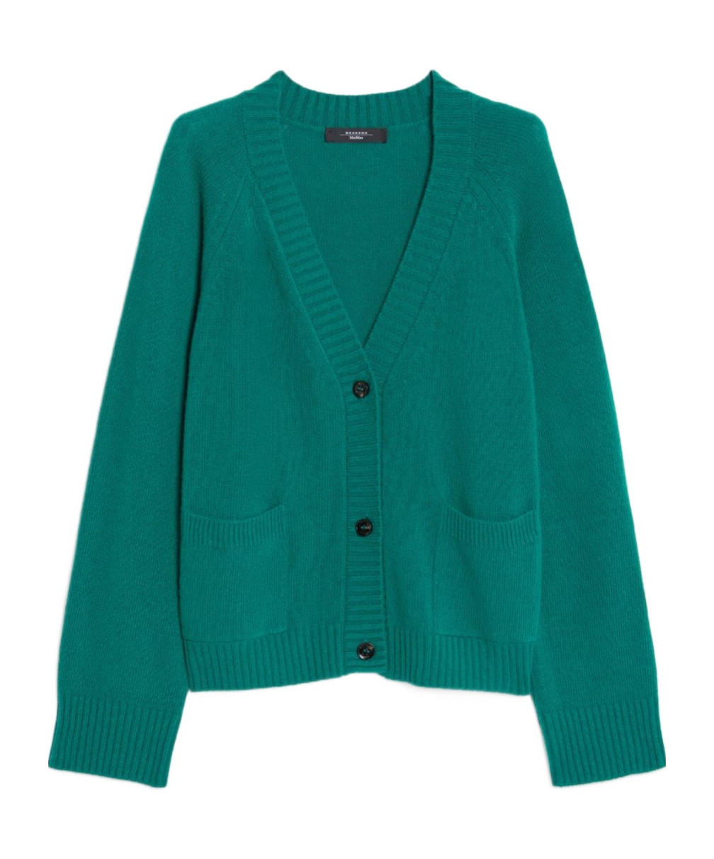 Weekend Max Mara V-neck Long-sleeved Sweater In Green