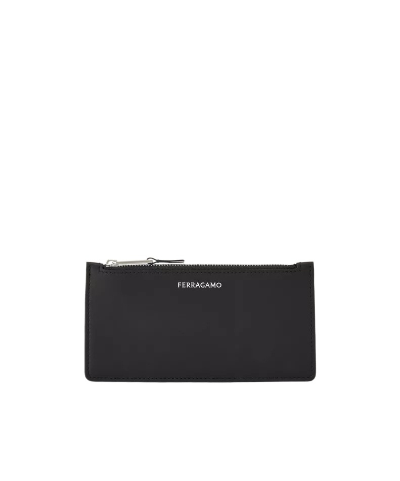 Ferragamo Logo Card Holder In Black