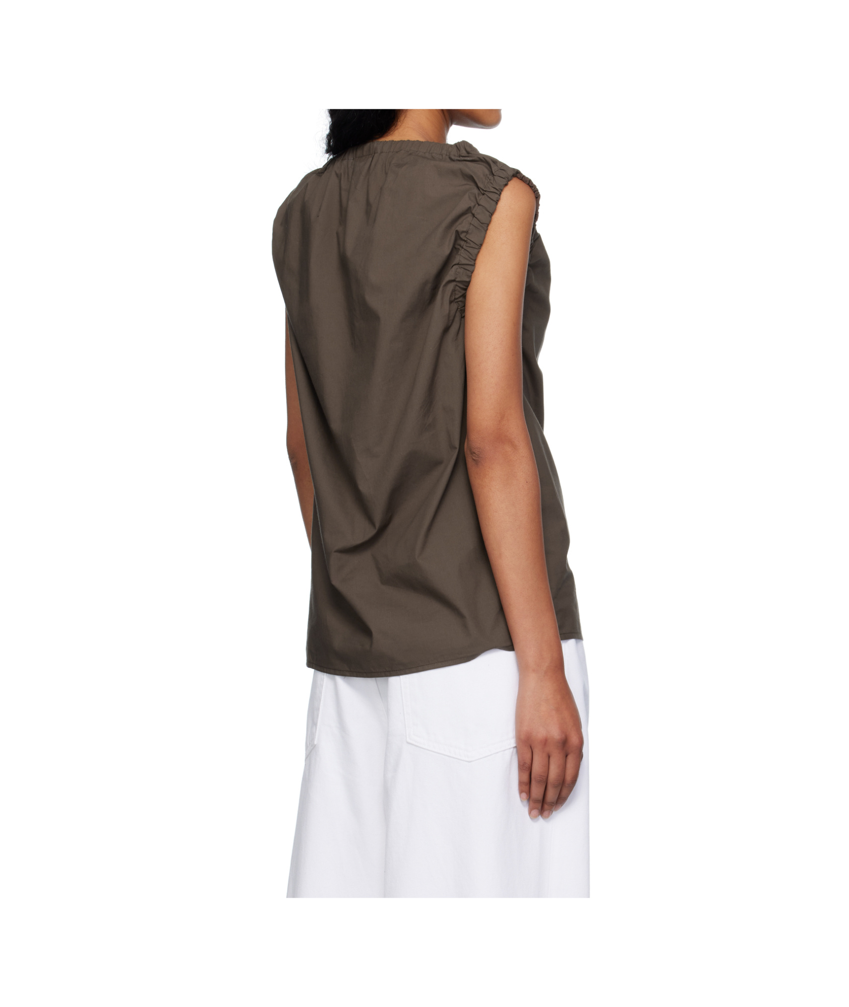 Baserange Pleated Blouse In Brown